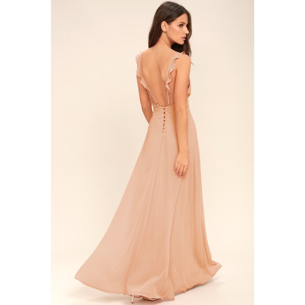 LULUS | Gorgeous Meteoric Blush Maxi Dress